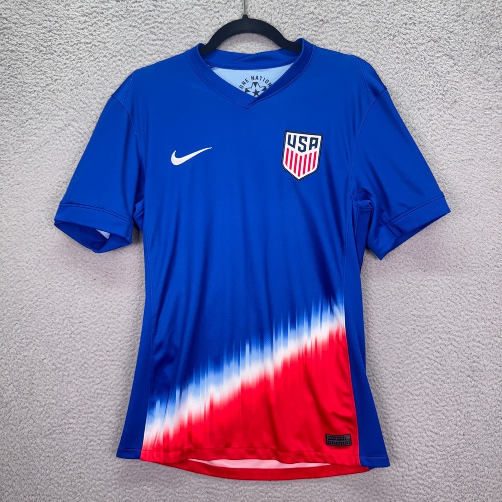 USA Soccer Team Jersey Mens S Blue Red Nike DriFit Performance Sport Active Nike